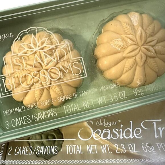 Vintage Soap Sets Savons Delagar Collections Seaside Treasures & Island blossoms - Picture 7 of 9